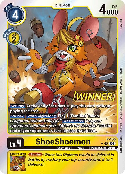 ShoeShoemon [P-165] (Store Tournament 2025 Vo.1 Winner Pack) [Promotional Cards] | The Time Vault CA