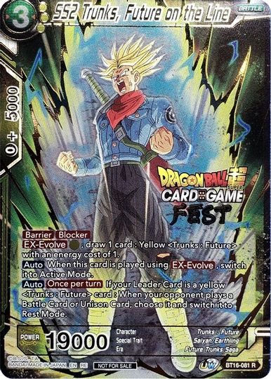 SS2 Trunks, Future on the Line (Card Game Fest 2022) (BT16-081) [Tournament Promotion Cards] | The Time Vault CA