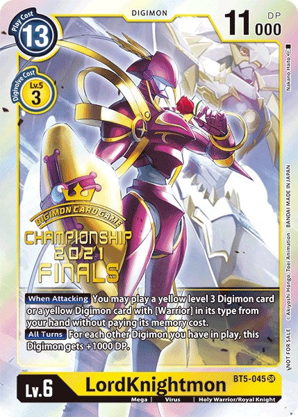 LordKnightmon [BT5-045] (2021 Championship Finals Event Pack Alt-Art Gold Stamp Set) [Battle of Omni Promos] | The Time Vault CA