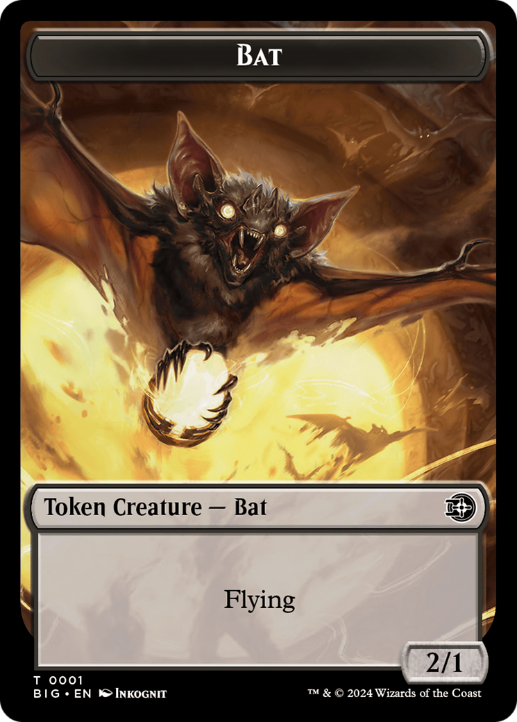 Treasure // Bat Double-Sided Token [Outlaws of Thunder Junction Tokens] | The Time Vault CA