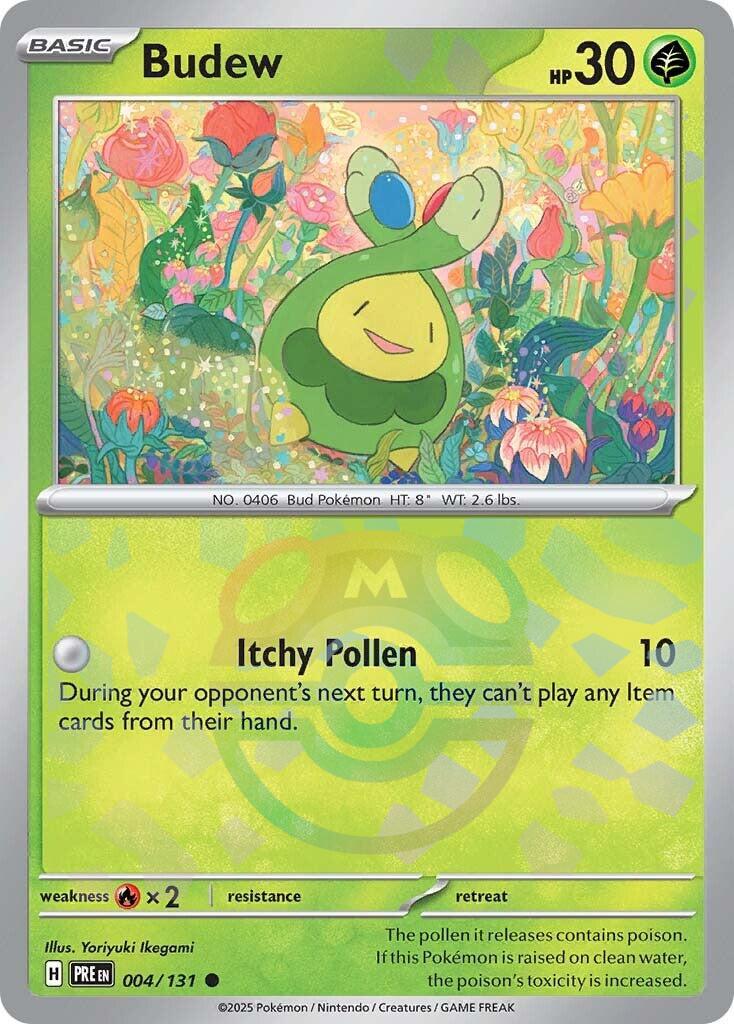 Budew (004/131) (Master Ball Pattern) [Scarlet & Violet: Prismatic Evolutions] | The Time Vault CA