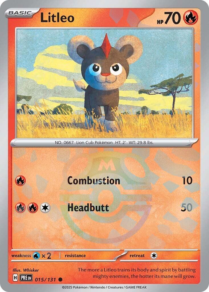 Litleo (015/131) (Master Ball Pattern) [Scarlet & Violet: Prismatic Evolutions] | The Time Vault CA