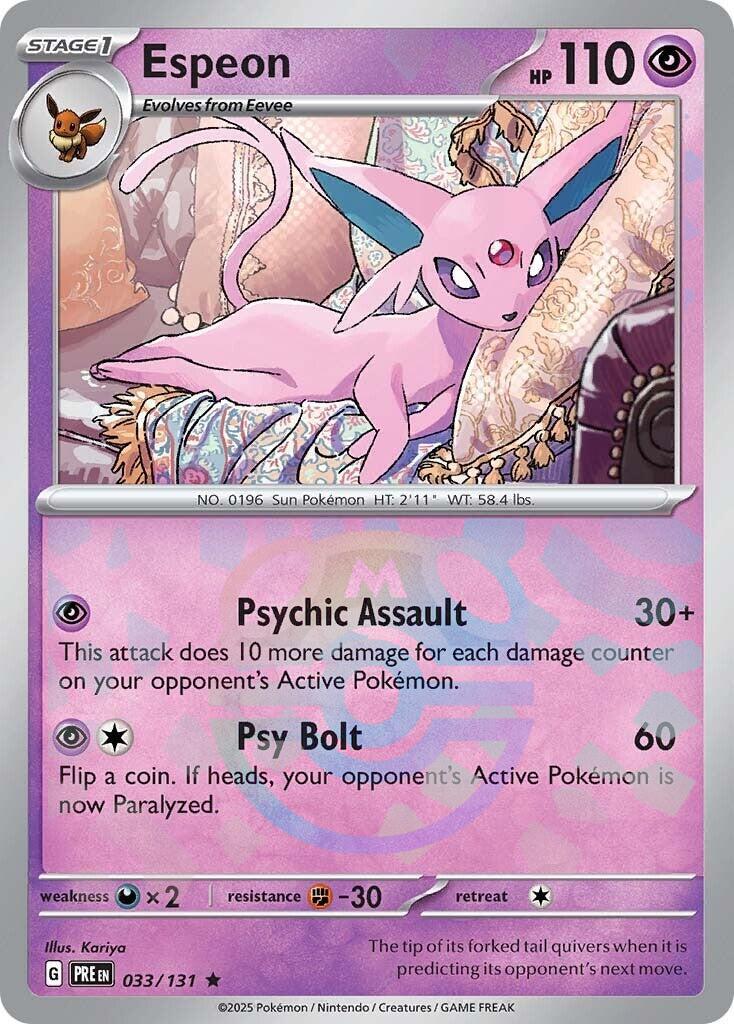 Espeon (033/131) (Master Ball Pattern) [Scarlet & Violet: Prismatic Evolutions] | The Time Vault CA