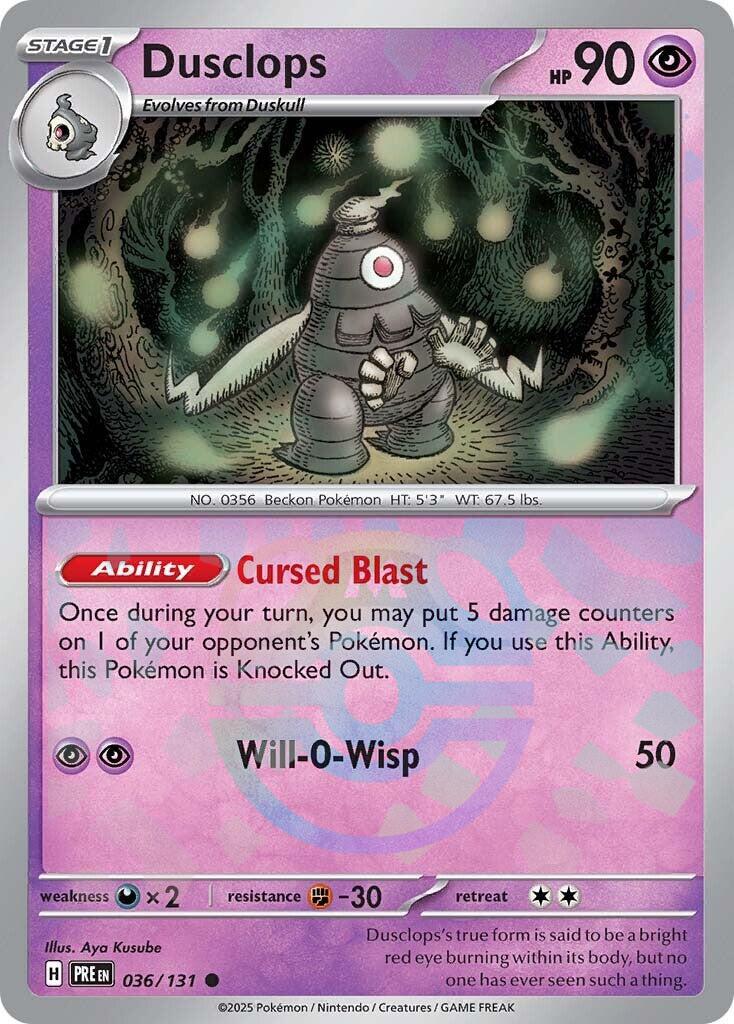 Dusclops (036/131) (Master Ball Pattern) [Scarlet & Violet: Prismatic Evolutions] | The Time Vault CA