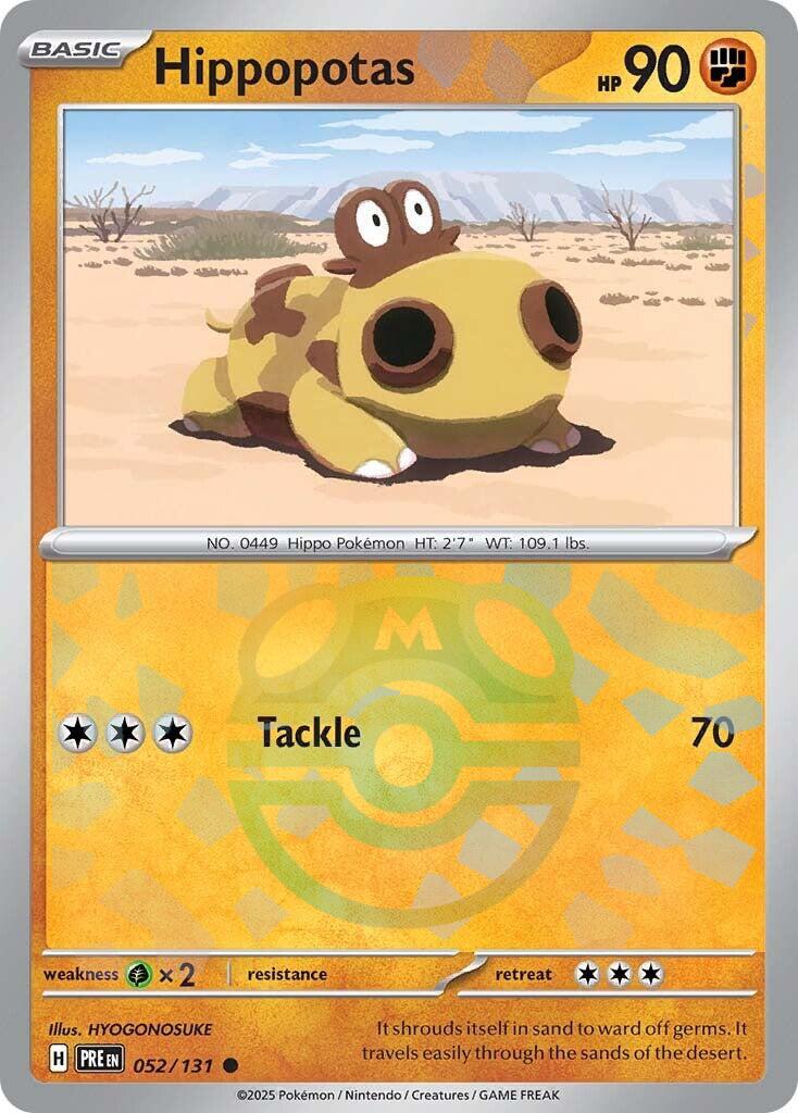 Hippopotas (052/131) (Master Ball Pattern) [Scarlet & Violet: Prismatic Evolutions] | The Time Vault CA