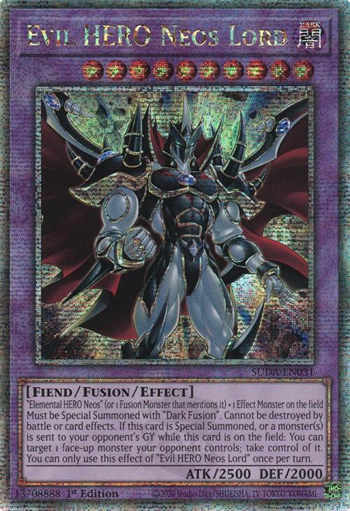 Evil HERO Neos Lord (Quarter Century Secret Rare) [SUDA-EN031] Quarter Century Secret Rare | The Time Vault CA