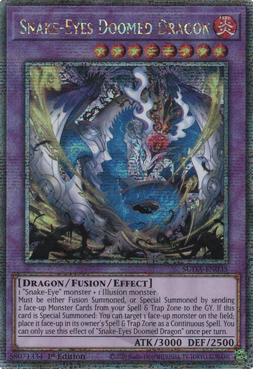 Snake-Eyes Doomed Dragon (Quarter Century Secret Rare) [SUDA-EN035] Quarter Century Secret Rare | The Time Vault CA
