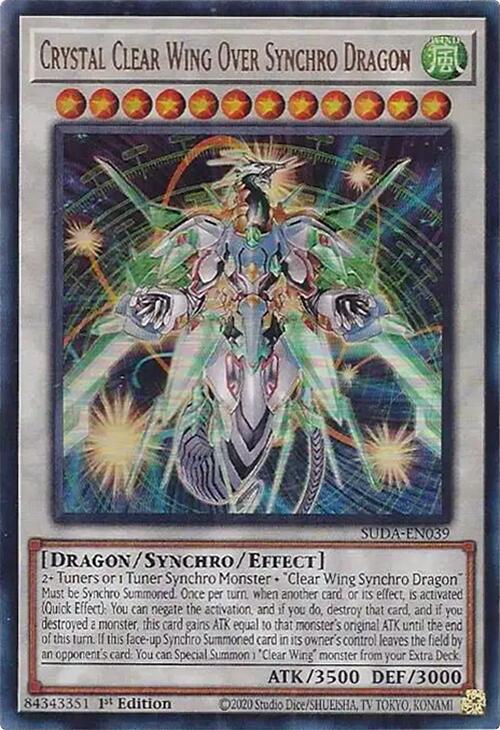Crystal Clear Wing Over Synchro Dragon [SUDA-EN039] Ultra Rare | The Time Vault CA