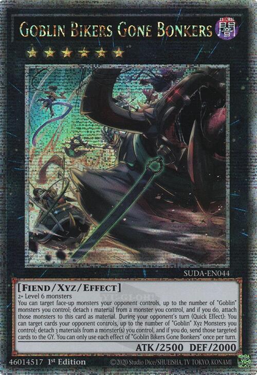 Goblin Bikers Gone Bonkers (Quarter Century Secret Rare) [SUDA-EN044] Quarter Century Secret Rare | The Time Vault CA