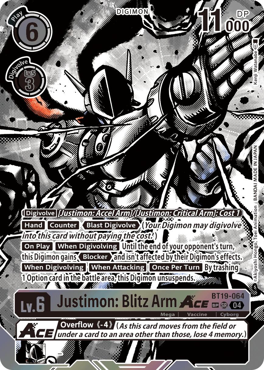 Justimon: Blitz Arm ACE [BT19-064] (Textured) [Release Special Booster Ver.2.5] | The Time Vault CA