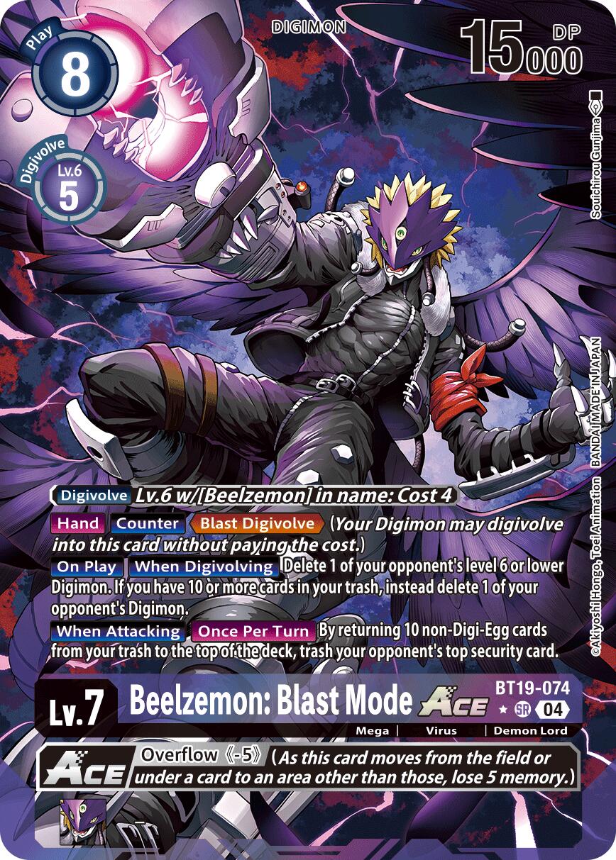 Beelzemon: Blast Mode ACE [BT19-074] (Alternate Art) [Release Special Booster Ver.2.5] | The Time Vault CA