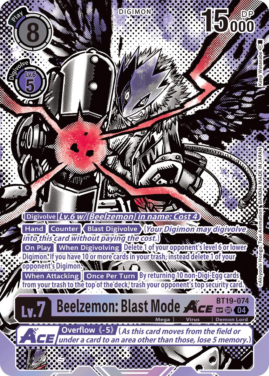 Beelzemon: Blast Mode ACE [BT19-074] (Textured) [Release Special Booster Ver.2.5] | The Time Vault CA