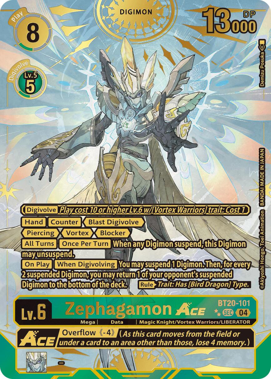 Zephagamon ACE [BT20-101] (Rare Pull) [Release Special Booster Ver.2.5] | The Time Vault CA