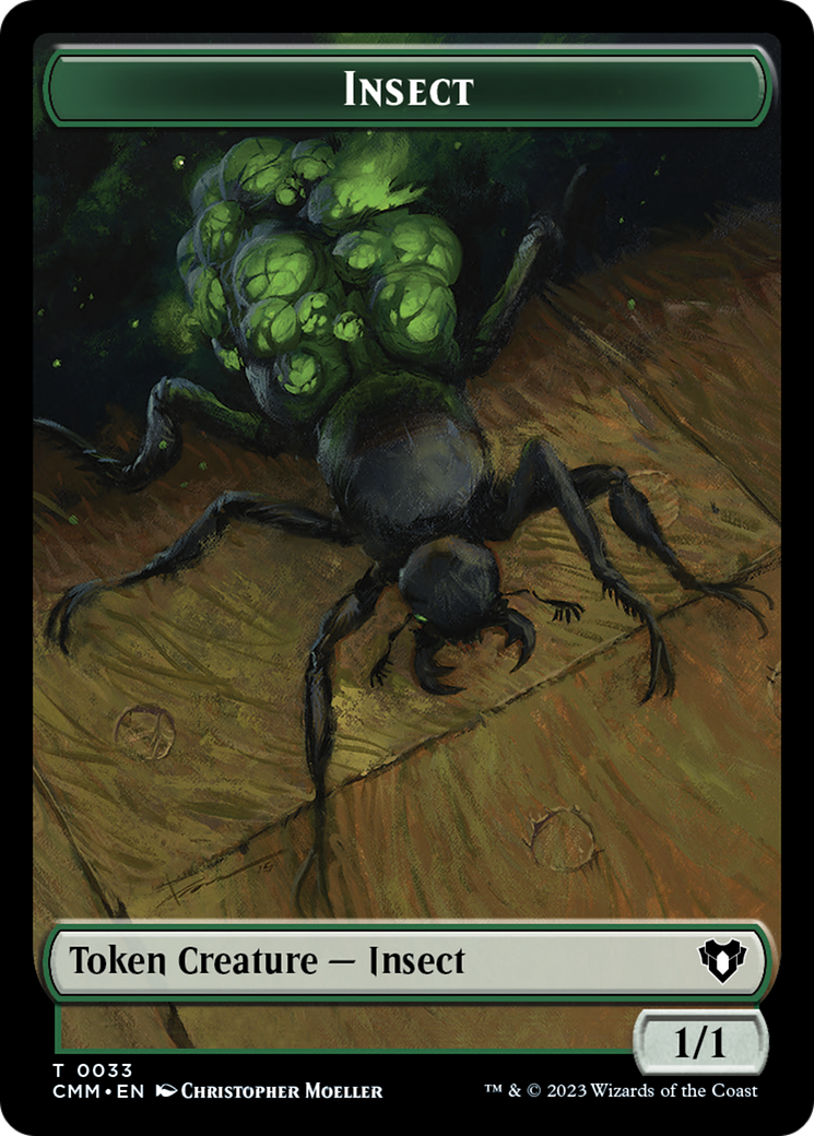 Spirit (0010) // Insect Double-Sided Token [Commander Masters Tokens] | The Time Vault CA