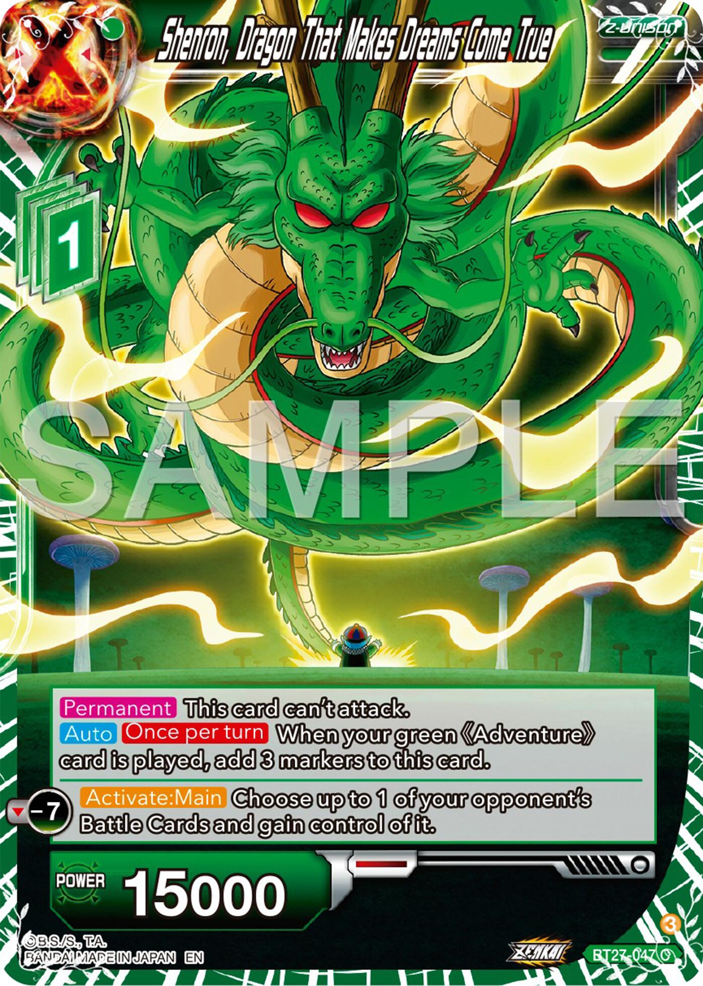 Shenron, Dragon That Makes Dreams Come True (BT27-047) [History of Z] | The Time Vault CA