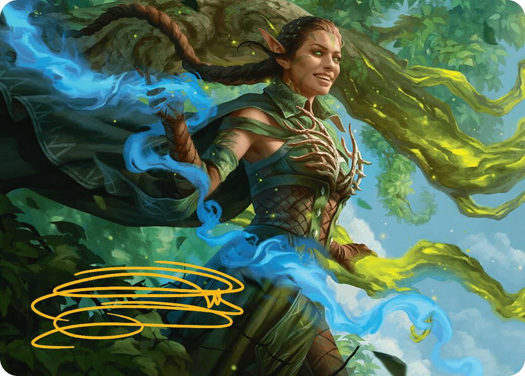 Nissa, Worldsoul Speaker Art Card (Gold-Stamped Signature) [Aetherdrift Art Series] | The Time Vault CA