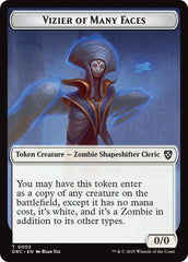 Vizier of Many Faces // Zombie (0003) Double-Sided Token [Aetherdrift Tokens] | The Time Vault CA