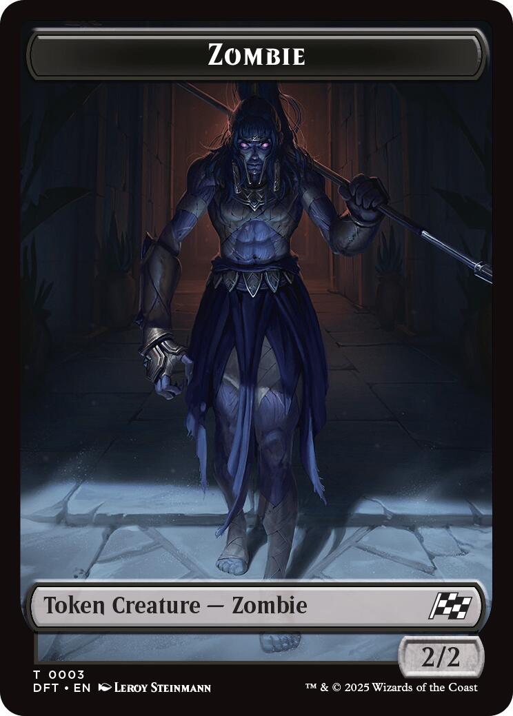 Zombie Warrior // Zombie (0003) Double-Sided Token [Aetherdrift Tokens] | The Time Vault CA