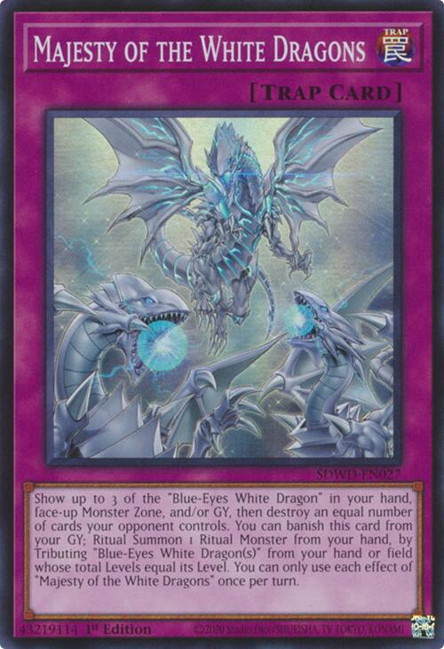 Majesty of the White Dragons [SDWD-EN027] Super Rare | The Time Vault CA