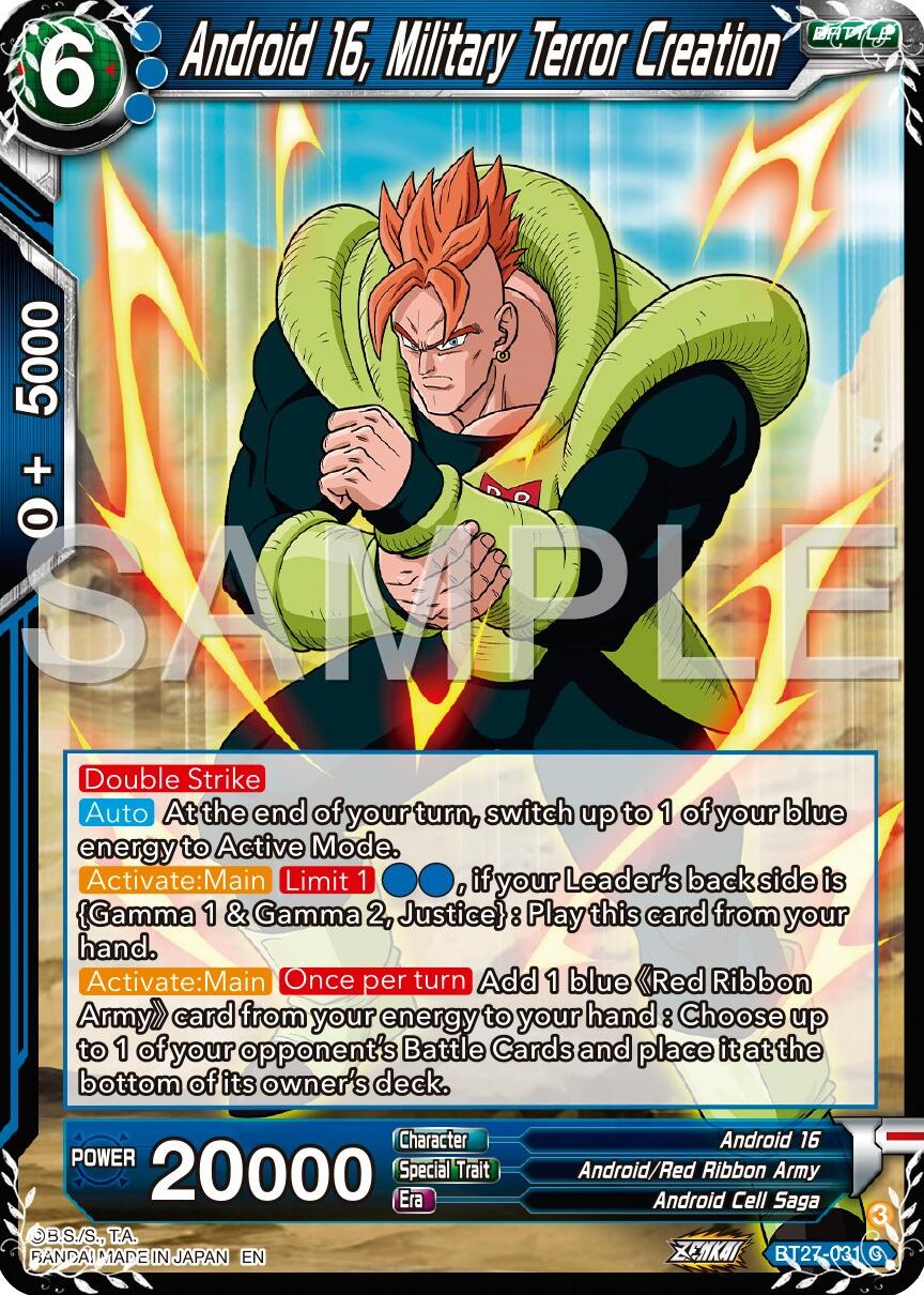 Android 16, Military Terror Creation (BT27-031) [History of Z] | The Time Vault CA