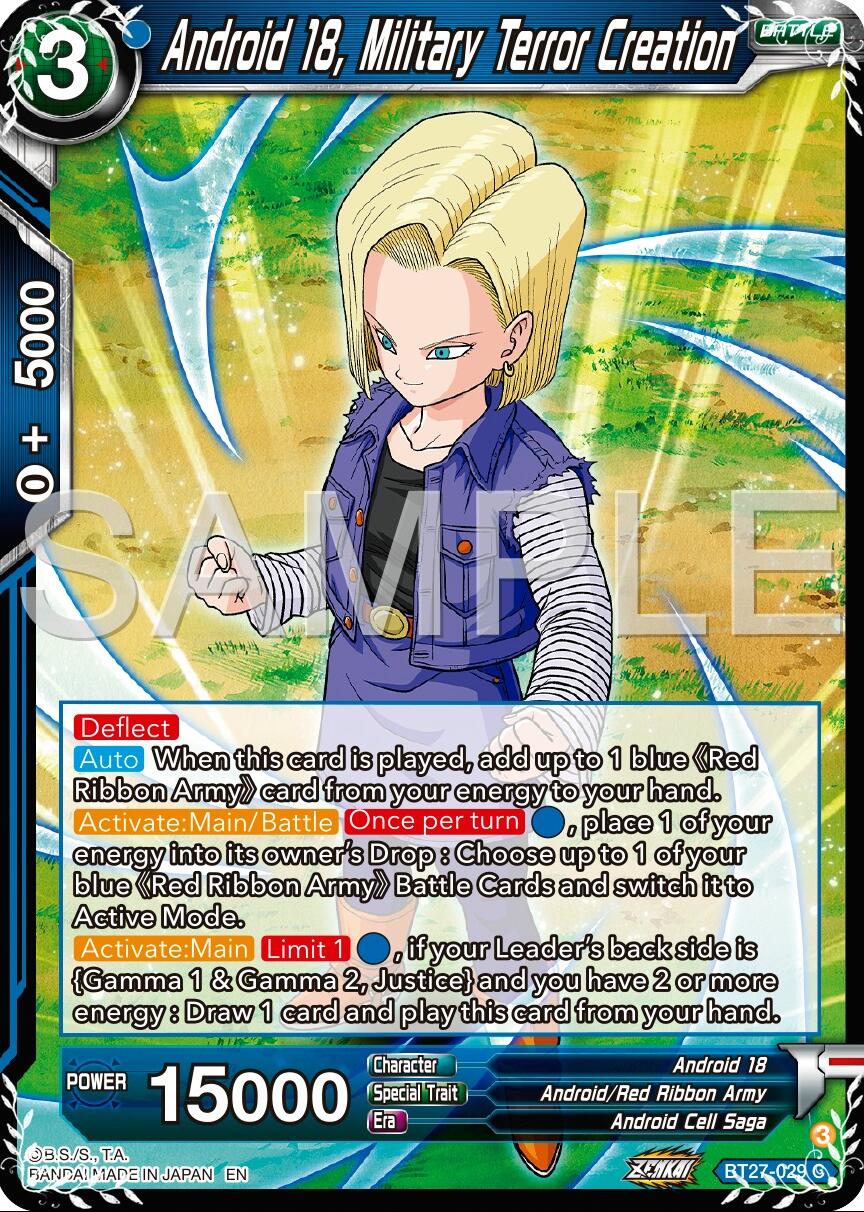 Android 18, Military Terror Creation (BT27-029) [History of Z] | The Time Vault CA