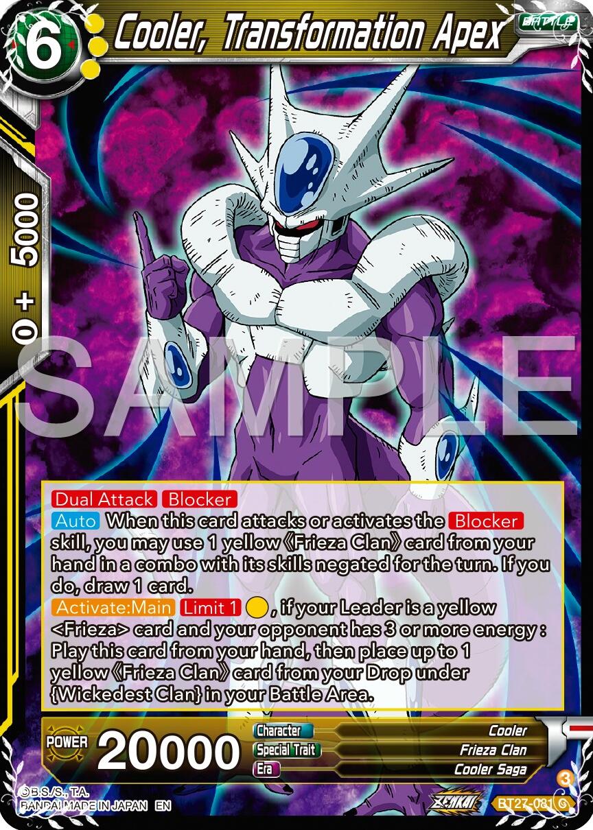Cooler, Transformation Apex (BT27-081) [History of Z] | The Time Vault CA