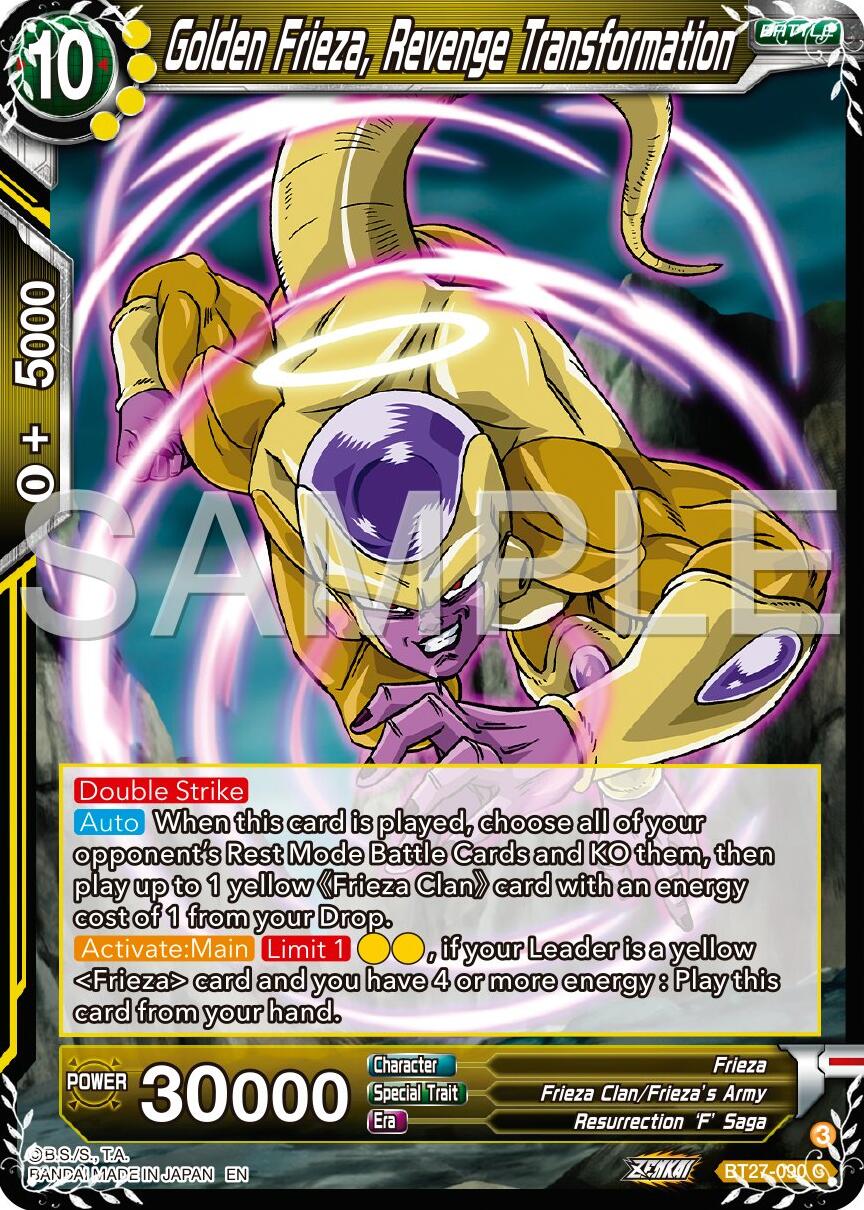 Golden Frieza, Revenge Transtormation (BT27-090) [History of Z] | The Time Vault CA