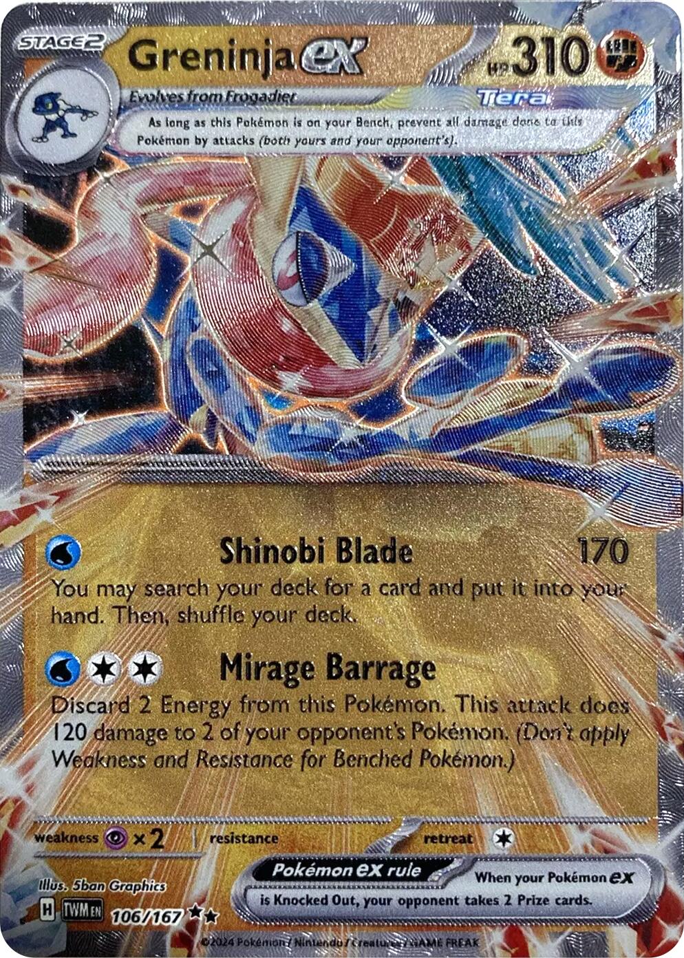 Greninja ex (106/167) (GameStop Metal Card) [Miscellaneous Cards] | The Time Vault CA