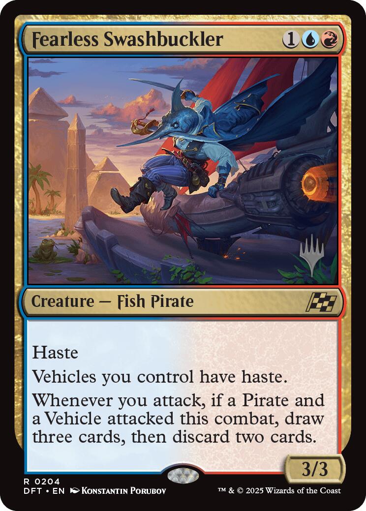 Fearless Swashbuckler (Promo Pack) [Aetherdrift Promos] | The Time Vault CA
