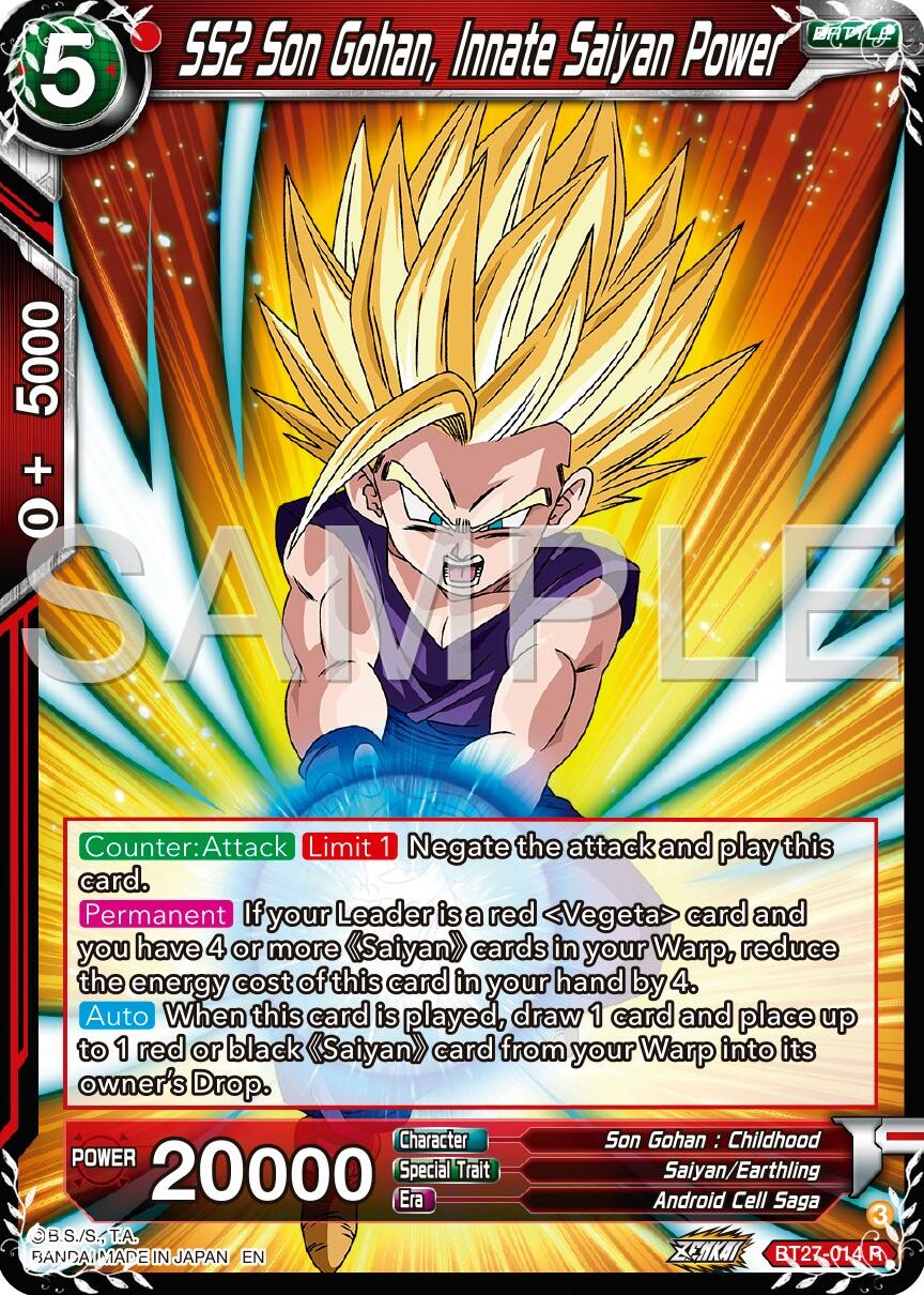 SS2 Son Gohan, Innate Saiyan Power (BT27-014) [History of Z] | The Time Vault CA
