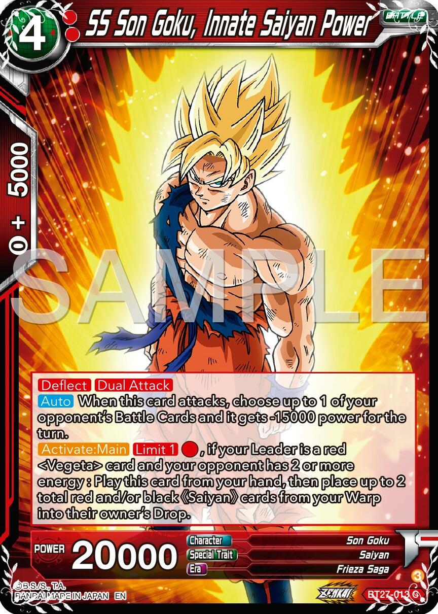 SS Son Goku, Innate Saiyan Power (BT27-013) [History of Z] | The Time Vault CA