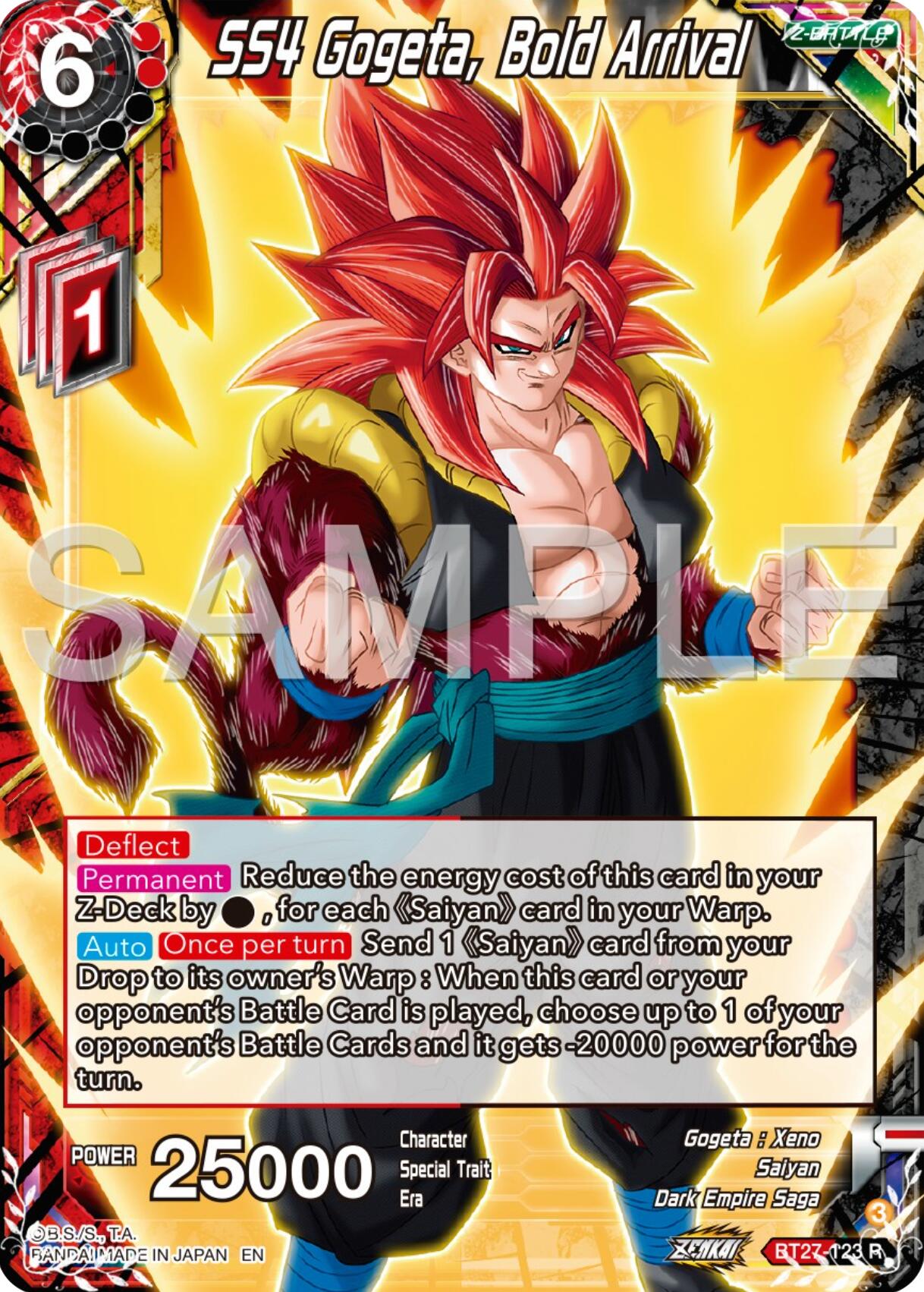 SS4 Gogeta, Bold Arrival (BT27-123) [History of Z] | The Time Vault CA