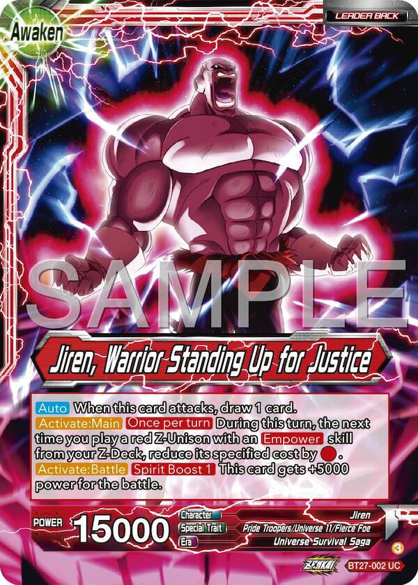 Jiren // Jiren, Warrior Standing Up for Justice (BT27-002) [History of Z] | The Time Vault CA