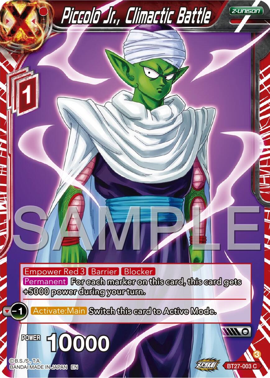 Piccolo Jr., Climactic Battle (BT27-003) [History of Z] | The Time Vault CA