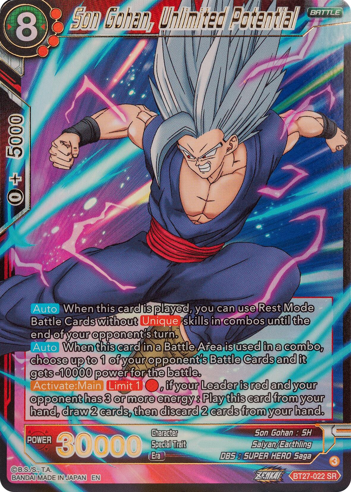 Son Gohan, Unlimited Potential (BT27-022) [History of Z] | The Time Vault CA