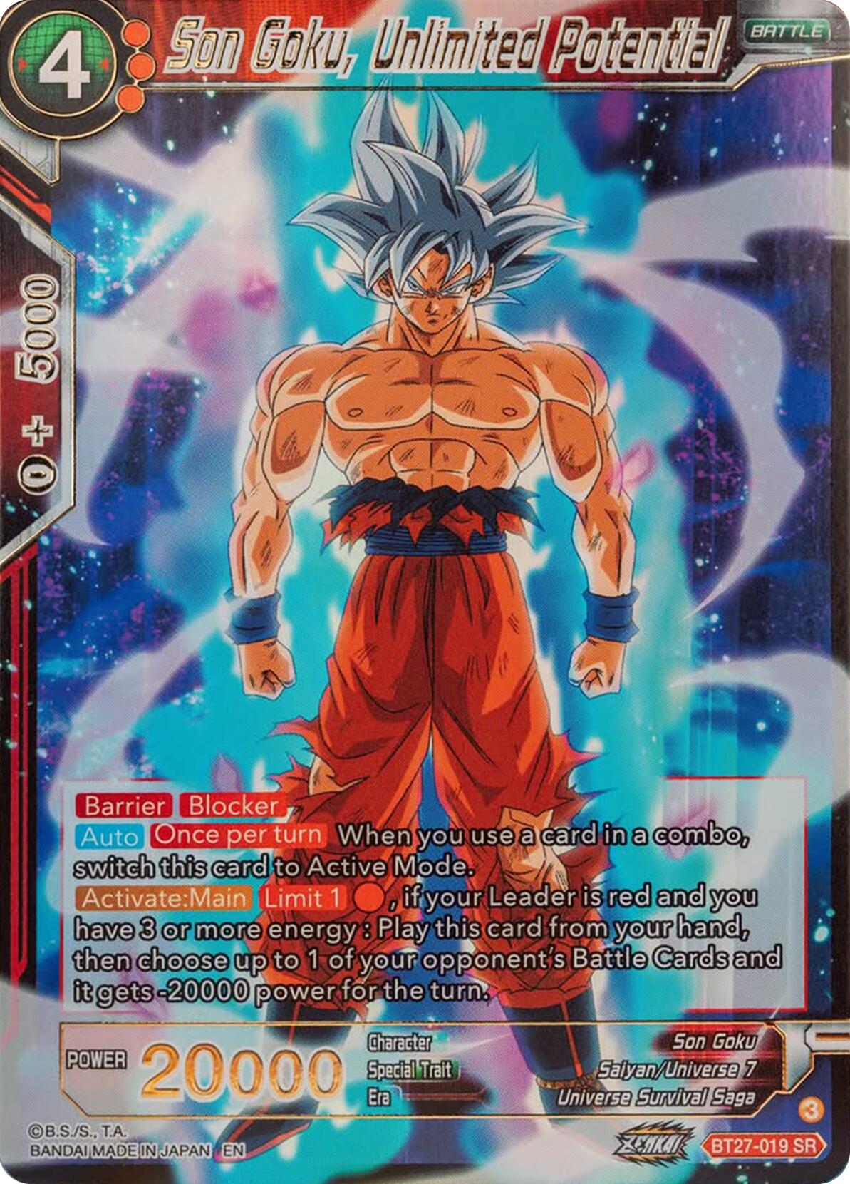 Son Goku, Unlimited Potential (BT27-019) [History of Z] | The Time Vault CA