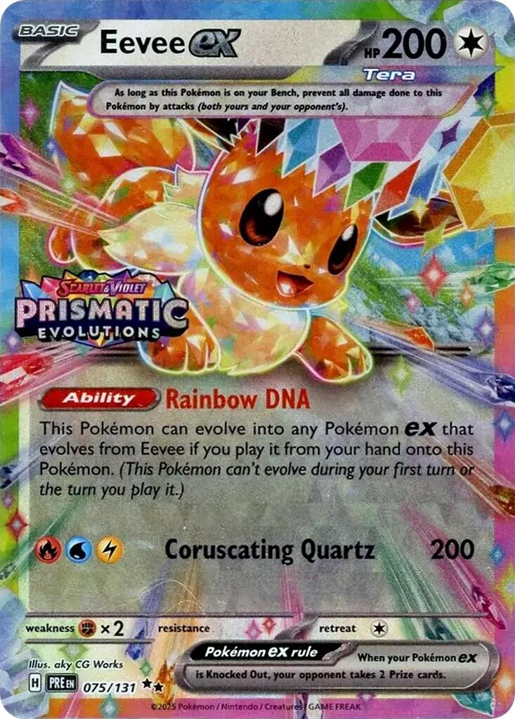 Eevee ex (075/131) (Prismatic Evolutions Stamp) [Scarlet & Violet: Prismatic Evolutions] | The Time Vault CA