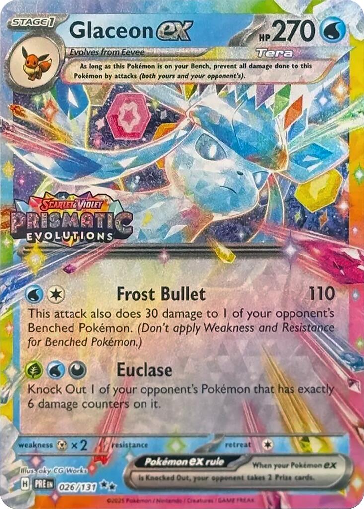 Glaceon ex (026/131) (Prismatic Evolutions Stamp) [Scarlet & Violet: Prismatic Evolutions] | The Time Vault CA