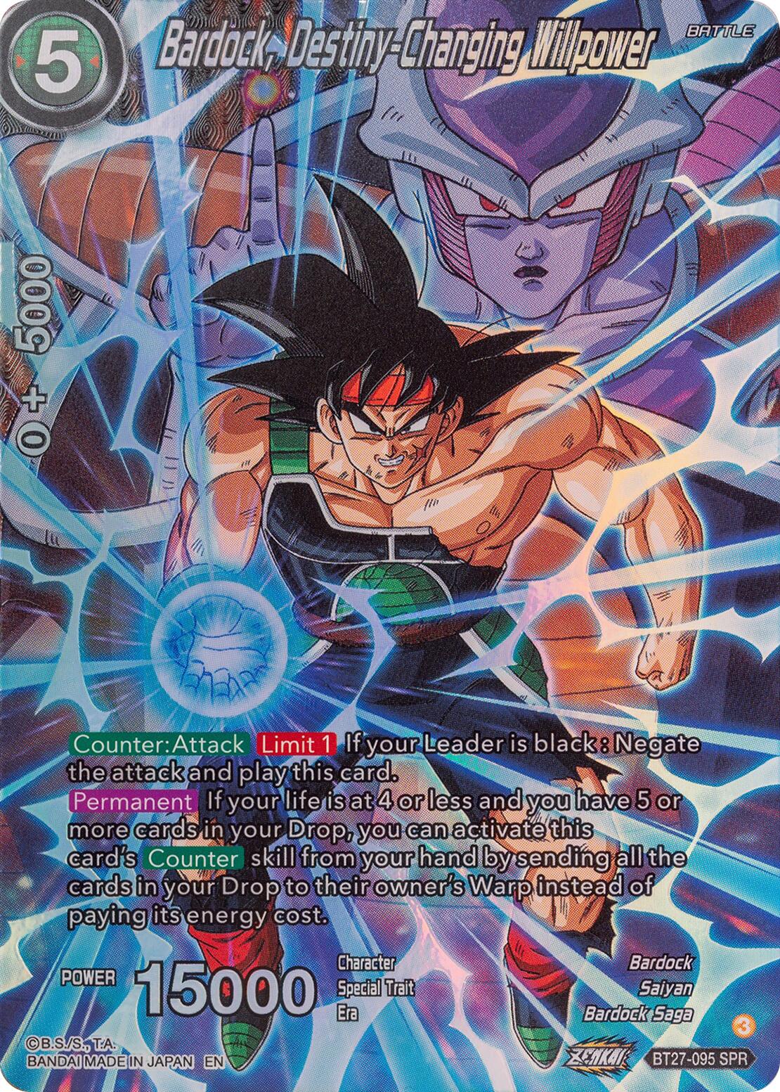 Bardock, Destiny-Changing Willpower (SPR) (BT27-095) [History of Z] | The Time Vault CA