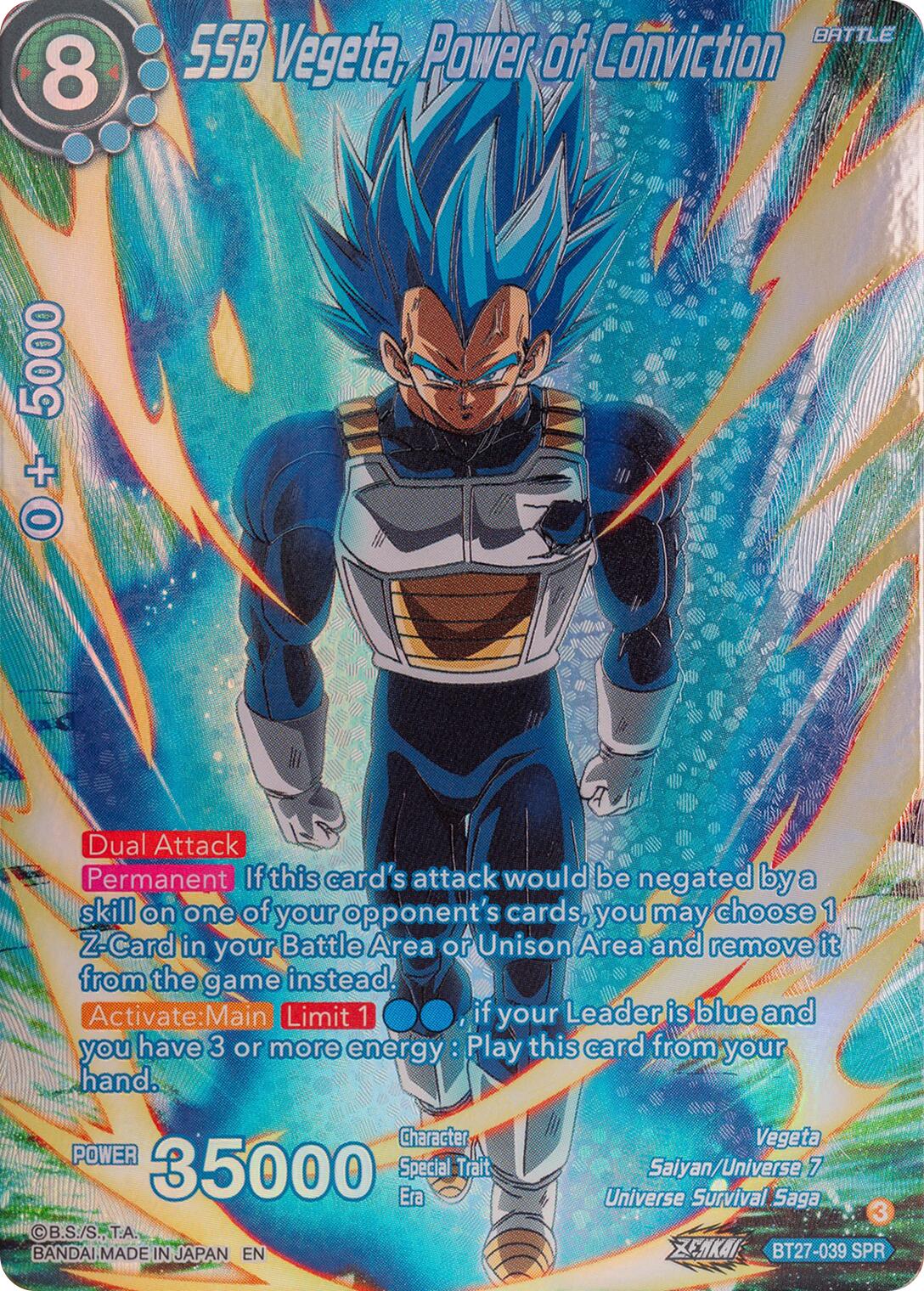 SSB Vegeta, Power of Conviction (SPR) (BT27-039) [History of Z] | The Time Vault CA