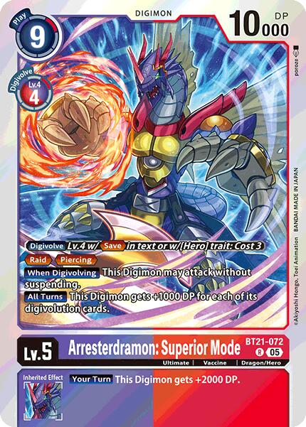 Arresterdramon: Superior Mode [BT21-072] [World Convergence] | The Time Vault CA