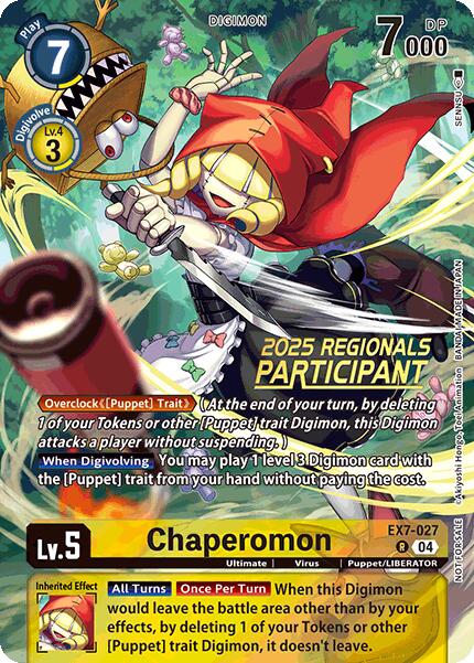 Chaperomon [EX7-027] (2025 Regionals Participant) [Digimon LIBERATOR Promos] | The Time Vault CA