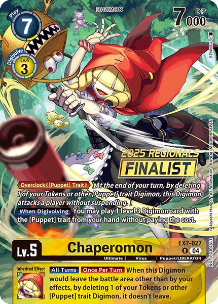 Chaperomon [EX7-027] (2025 Regionals Finalist) [Digimon LIBERATOR Promos] | The Time Vault CA
