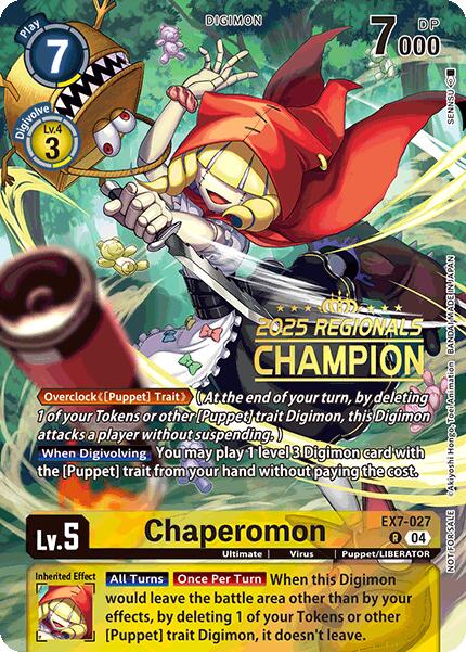 Chaperomon [EX7-027] (2025 Regionals Champion) [Digimon LIBERATOR Promos] | The Time Vault CA