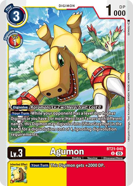 Agumon [BT21-040] [World Convergence] | The Time Vault CA