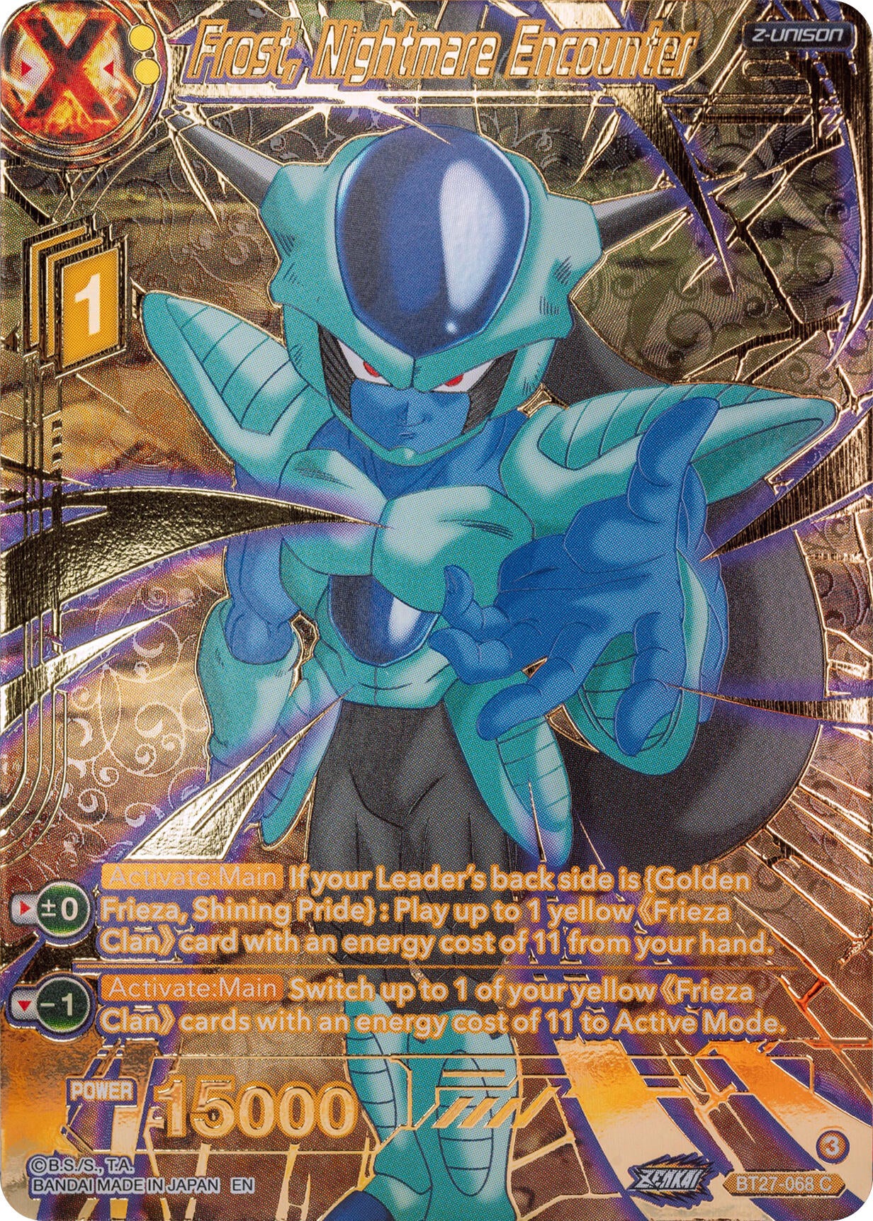 Frost, Nightmare Encounter (Gold-Stamped) (BT27-068) [History of Z] | The Time Vault CA