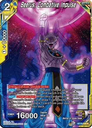 Beerus, Combative Impulse (BT16-128) [Realm of the Gods] | The Time Vault CA