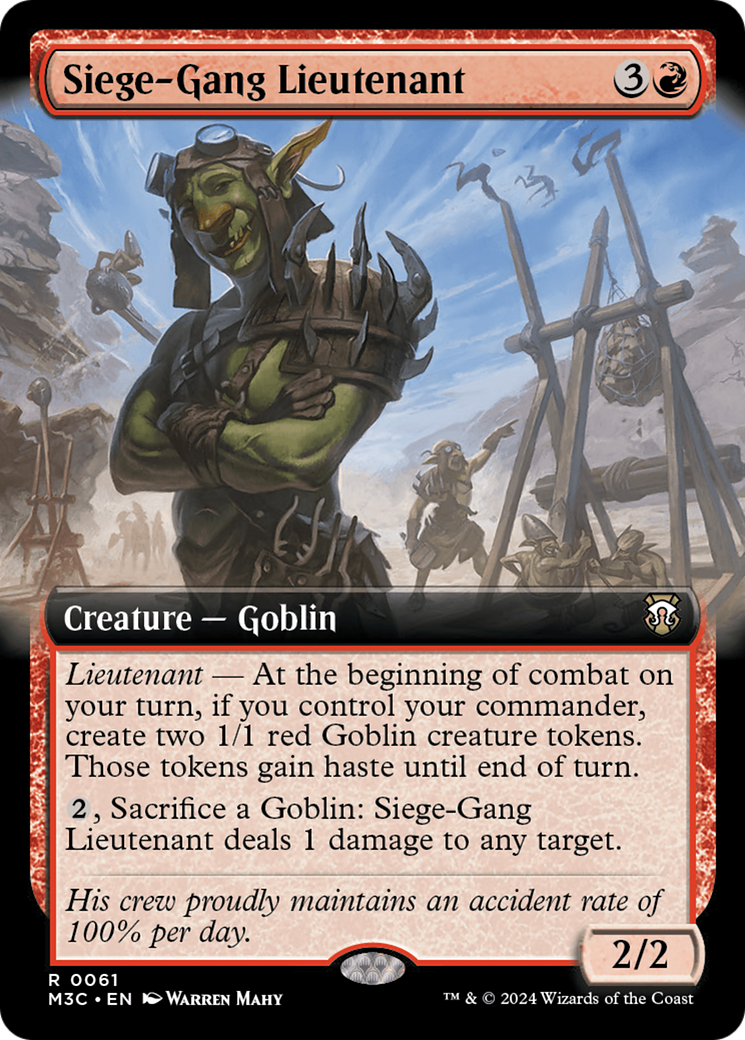 Siege-Gang Lieutenant (Extended Art) [Modern Horizons 3 Commander] | The Time Vault CA