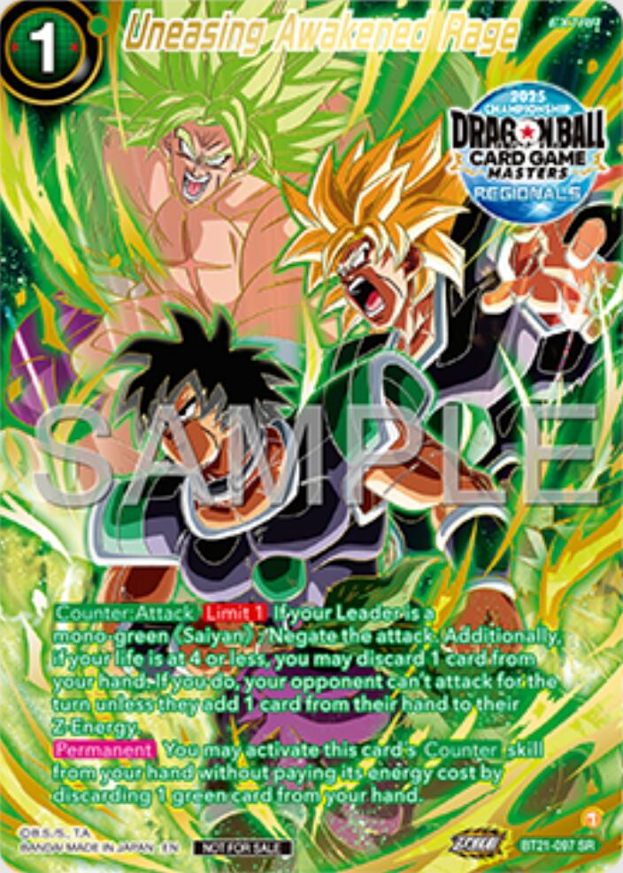 Uneasing Awakened Rage (Alt-Art Card) (BT21-097) [Promotion Cards] | The Time Vault CA