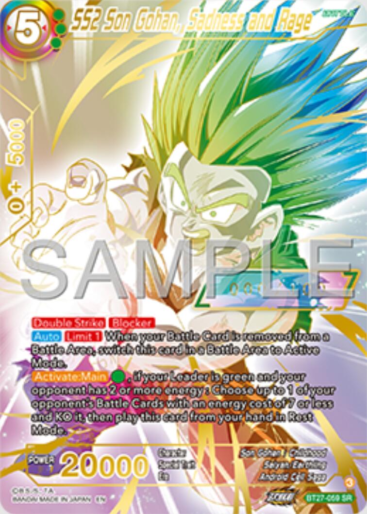 SS2 Son Gohan, Sadness and Rage (Serial Numbered) (BT27-059) [History of Z] | The Time Vault CA